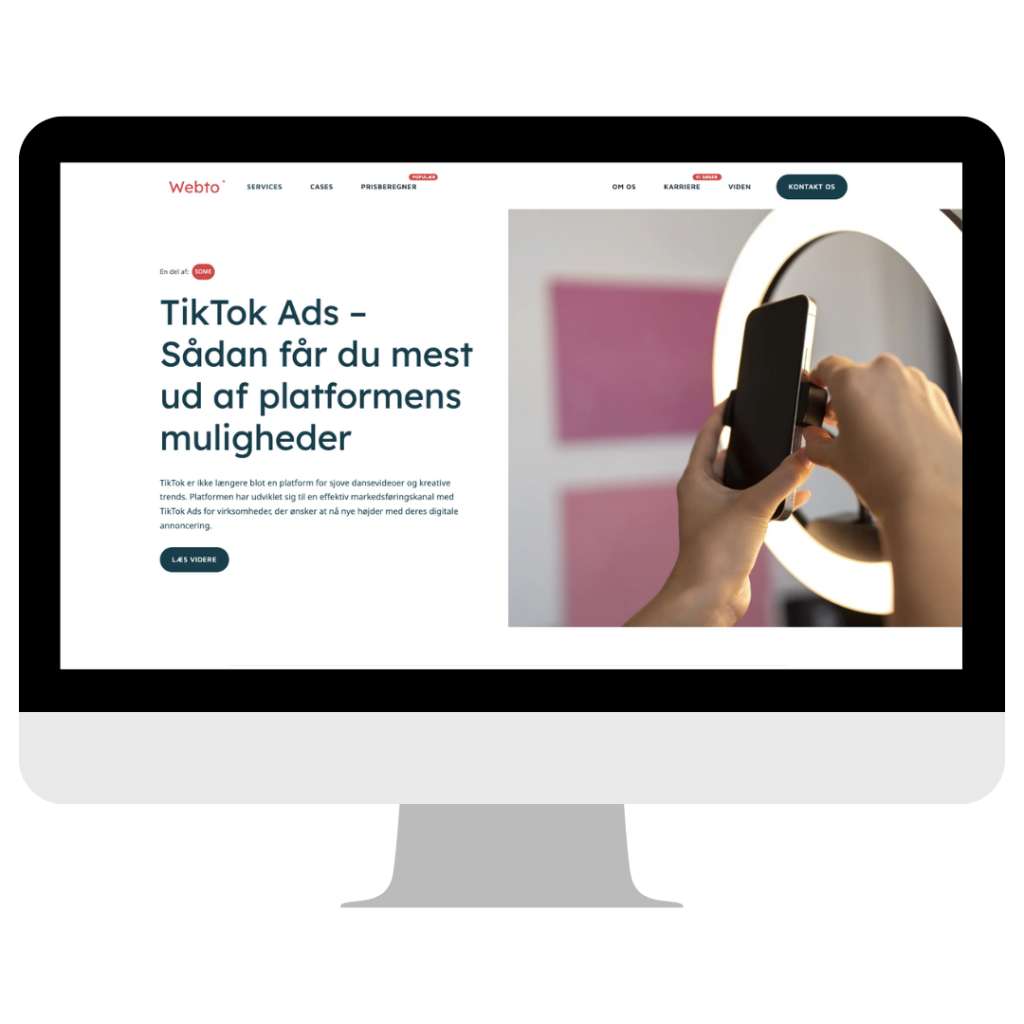 Visning af en artikel med SEO-tekster på en computerskærm, der er optimeret med relevante søgeord